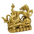 thumbnail image 4 of Xiao Hua Estatua de dragón de latón Feng Shui chino, escultura para decoración del hogar y la oficina, adornos de mesa para la riqueza y el éxito, regalos de buena suerte, estilo D, grande, 4 of 4