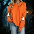 thumbnail image 2 of mgoYE Halloween Tee Shirts for Women T Shirts for Women Casual Western Graphic Pullover Tops Hoodies Tees Cowgirls Country Outfits(Orange,XL), 2 of 5