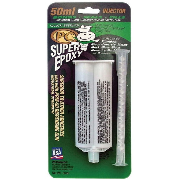 PC Products PC-Super Epoxy Adhesive Paste, Two-Part 50ml Cartridge, Translucent 502