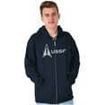 thumbnail image 5 of Space Force Logo US Military USSF Zip Up Hoodie Men's Women's Brisco Brands S, 5 of 6