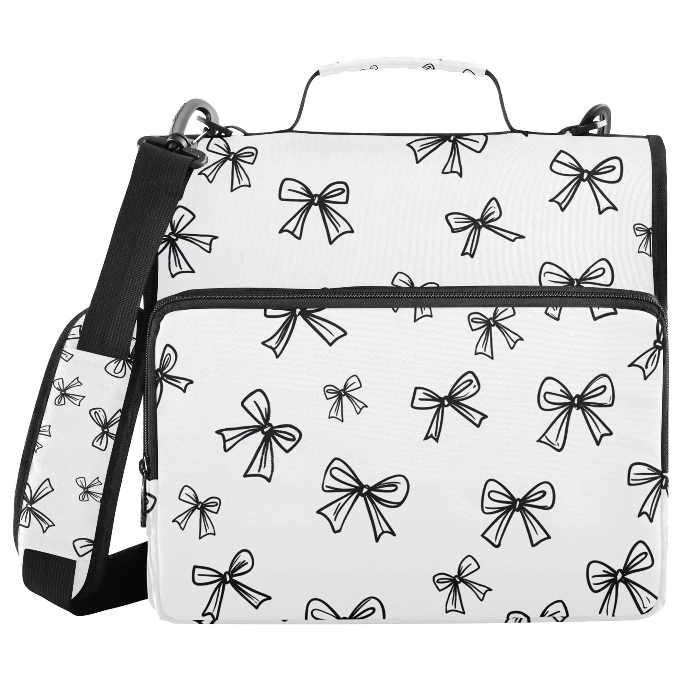 ALAZA Zipper Binder Line Bows 3 Ring Trapper Keeper File Folder Organizer Bag