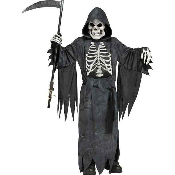 Grave Reaper Boys Child Demon Skeleton Halloween Costume - Walmart.com ...