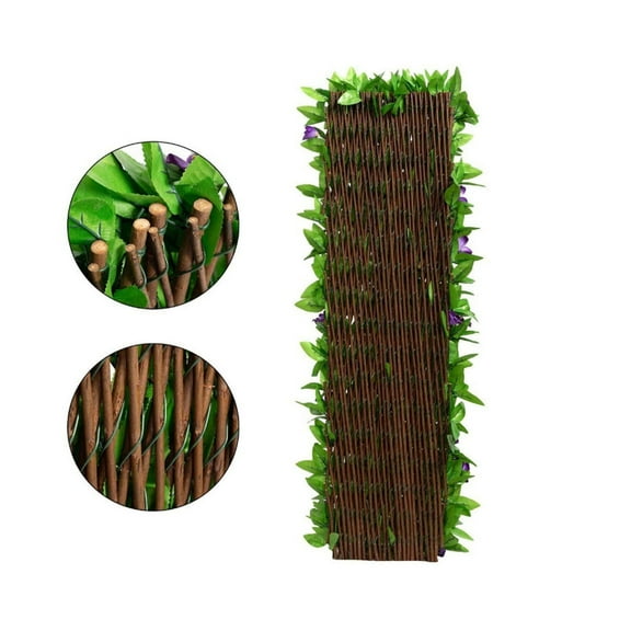 Expandable Fence Privacy Screen for Balcony Patio Outdoor, 2PC Faux Ivy Fencing Panel for Backdrop Garden Backyard Wedding Home Decorations
