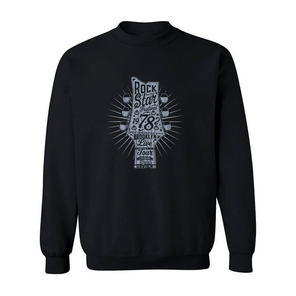 Music Rock Guitar. Sweatshirt Men - Men Sweatshirt, Black, 4XL