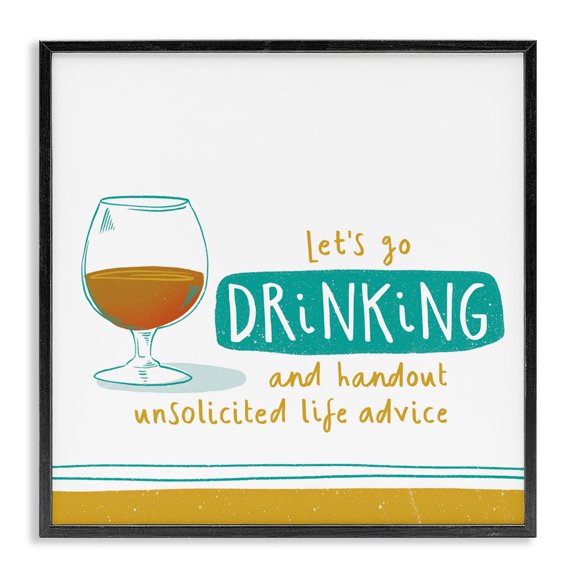 Stupell Industries Contemporary Unsolicited Life Advice Black Framed Giclee Art, 12 x 12, by Courtney Morgenstern