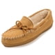 thumbnail image 1 of Pantuflas Minnetonka con suela dura con forro de pelo para mujer, color canela, 1 of 2