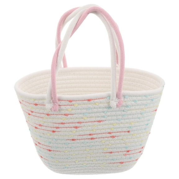 Worgeous Cotton Rope Handbag Twisted Large Capacity Woven Shoulder Bag for Women for Daily Use Unique Candy Purse for Outdoor Indoor Activities