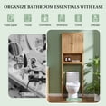 thumbnail image 4 of Aitjunz Over the Toilet Storage Cabinet, Modern Bathroom Organizer with 2 Fluted Doors, Adjustable Shelf and Open Storage Shelf, Freestanding Space Saver Cabinet for Small Bathroom, 4 of 7