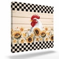 thumbnail image 2 of Farmhouse Framed Canvas Wall Art, Vintage Farm Chicken Sunflowers Black Plaid Wooden Wall Art Painting for Living Room Bedroom Home Decor, 24”x24”, Office Artwork Print, 2 of 9
