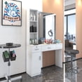 thumbnail image 2 of Dasun Salon Station Barber Stations Styling Station Barber Beauty Spa Salon Equipment Set with Mirror, White, 2 of 5