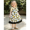 thumbnail image 4 of Rovasas Girls Short Sleeve Contrast Color/Excavator/Apple Print A-line Dress, 4 of 8