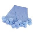 thumbnail image 4 of Manta De Punto De , Manta De 90x90 Cm, Manta De Sofá Acogedor Manta De Decoración De Dormitorio Con Decorativas Azul perfecl Manta de sofá con borlas de bola, 4 of 8