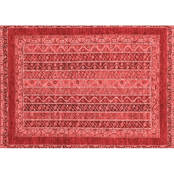 Ahgly Company Machine Washable Indoor Rectangle Oriental Red Modern Area Rugs, 5' x 8'