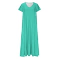 thumbnail image 4 of Yourumao Wedding Guest Dresses for Women V Neck Ruffle Sleeve Formal Midi Dress A-Line High Waisted Solid Summer Dress Cocktail Party Outfits with Pocket, 4 of 7