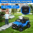 thumbnail image 3 of Funcid 24V Ride on Cars Truck with Remote Control, Electric Battery Powered Car with Spring Suspension, Ride on Toys for Kids, Built-in music, Cool LED Light, Bluetooth, USB, Blue, 3 of 10