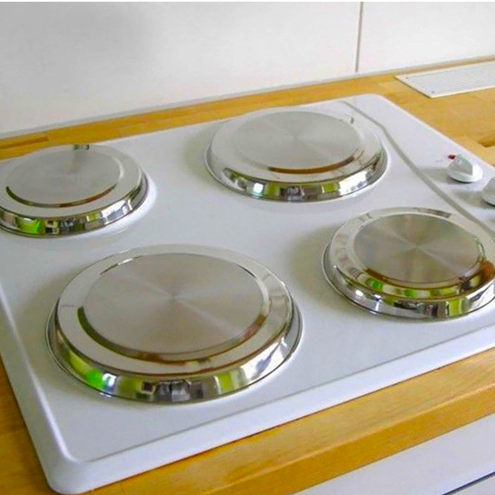 4Pcs/Set Stainless Steel Kitchen Stove Top Covers Steal Stove Cover Round  Burner Lid Dust-proof Boiler Covering Tool
