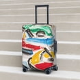thumbnail image 5 of Travel Luggage Cover Protector - Colorful Abstract Bumper Cars Anti-Scratch Suitcase Covers Fits 18-32 Inch Luggage, 5 of 5