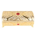 thumbnail image 4 of Joyero de metal vintage Sincero Caja rectangular con patrón delicado terciopelo suave, 4 of 9