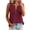 Wine, variant on Women's Cotton Pleated Tank Top Summer Comfy Crew Neck Button Down Tee Tank Loose Fit Casual Sleeveless Daily Wear Shirts White