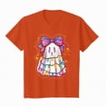 thumbnail image 6 of Towmus Halloween Shirt Women Oversized Sequin Ghost Graphic Tshirt Fall Short Sleeve Tee Tops, 6 of 7
