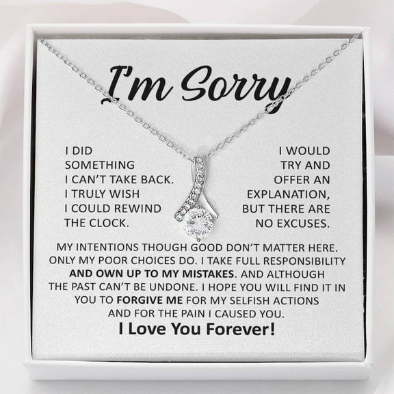 I'm Sorry Gift Apology Gift Necklace For Her, Please Forgive me Gift Wife, Girlfriend, Friend, Forgiveness, Forgive Necklace, Valentine's Day Gift