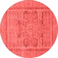 thumbnail image 1 of Ahgly Company Indoor Round Abstract Red Modern Area Rugs, 5' Round, 1 of 4