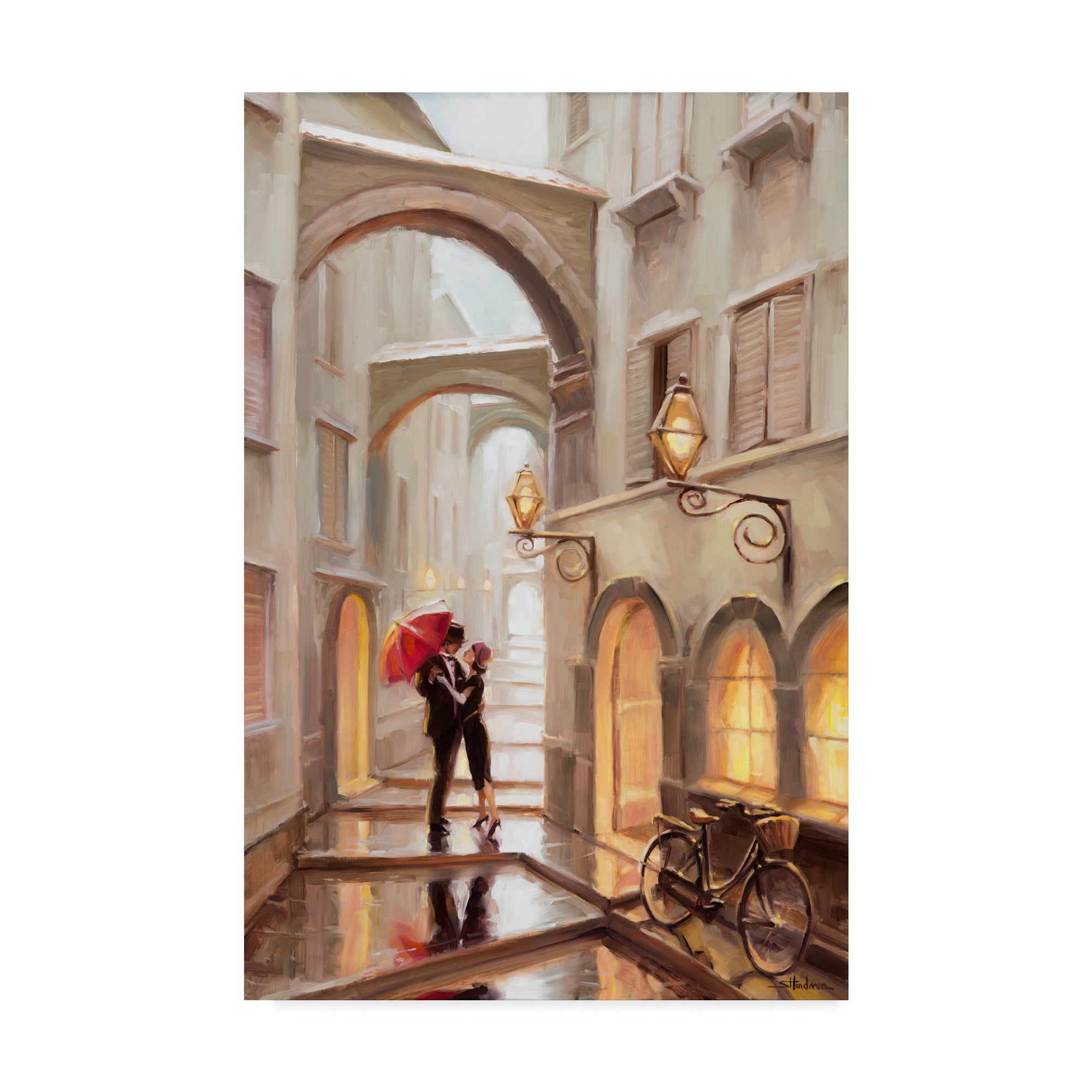 Trademark Fine Art 'Red Umbrella' Canvas Art by Steve Henderson