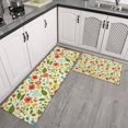 thumbnail image 2 of Pioneer Flower Floral Print Pattern Kitchen Rugs Sets Of 2, Anti Fatigue Non Slip Washable Floor Mats for Kitchen Sink Laundry, 17X30 Inch + 17X47 Inch, 2 of 6