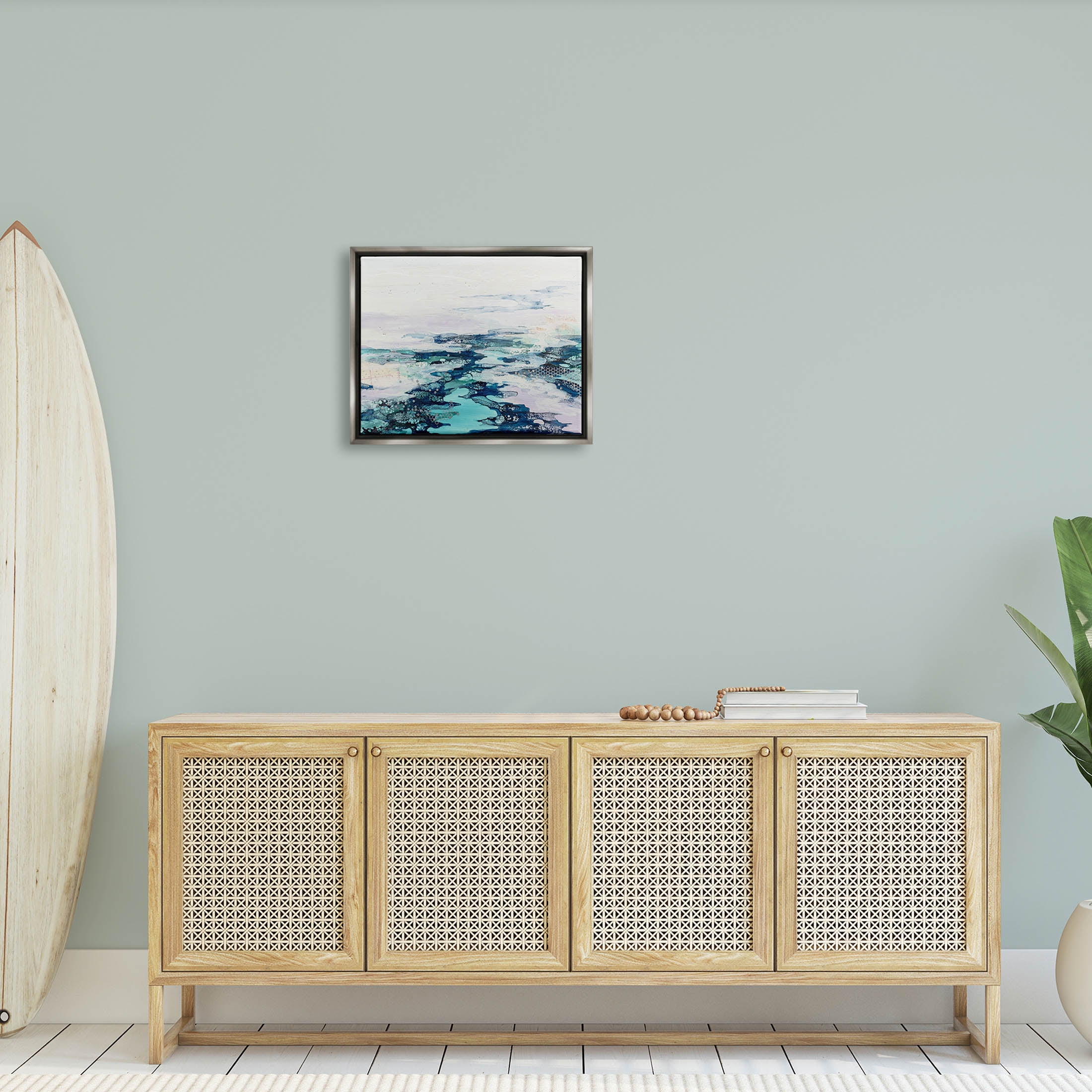 Abstract Water Ocean Composition Abstract Graphic Art Luster Gray Framed Art Print Wall Art