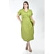 thumbnail image 4 of Vestido camisero de lino Roman Fashion /Tallas Extras 2107 (Pistache) verde claro 42, 4 of 6