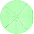 thumbnail image 1 of Ahgly Company Indoor Round Solid Emerald Green Modern Area Rugs, 6' Round, 1 of 4