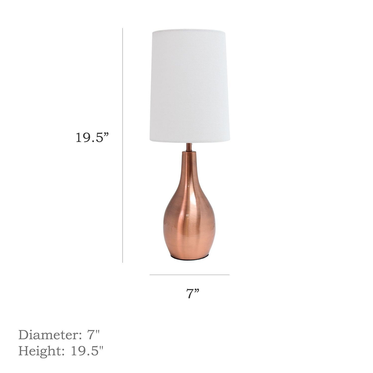 Simple Designs 1 Light Tear Drop Table Lamp