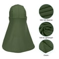 thumbnail image 3 of Uxcell Sun Shade Hat Neck Shade, 3 Pack Cooling Skull Cap Fishing Hats for Hiking, Army Green, 3 of 6