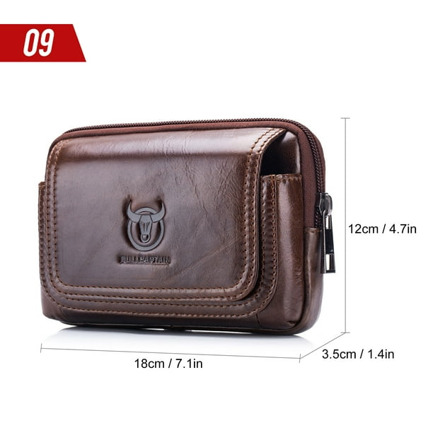 Men Leather Belt Pouch Waist Bag Fanny Pack Phone Pouch with Belt Loop Black 9 Walmart