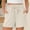Khaki, variant on Women Casual Shorts Drawstring Comfy Elastic Waist Shorts Summer Pull On Short with Pockets Brown