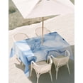thumbnail image 3 of 60x120 Inch Outdoor Tablecloth with Umbrella Hole Zipper Rectangle Marble Blue Rectangular Tablecloths Outside Waterproof Abstract Modern Minimalist Solid Ombre Patio Table Cover for Picnic Party, 3 of 8