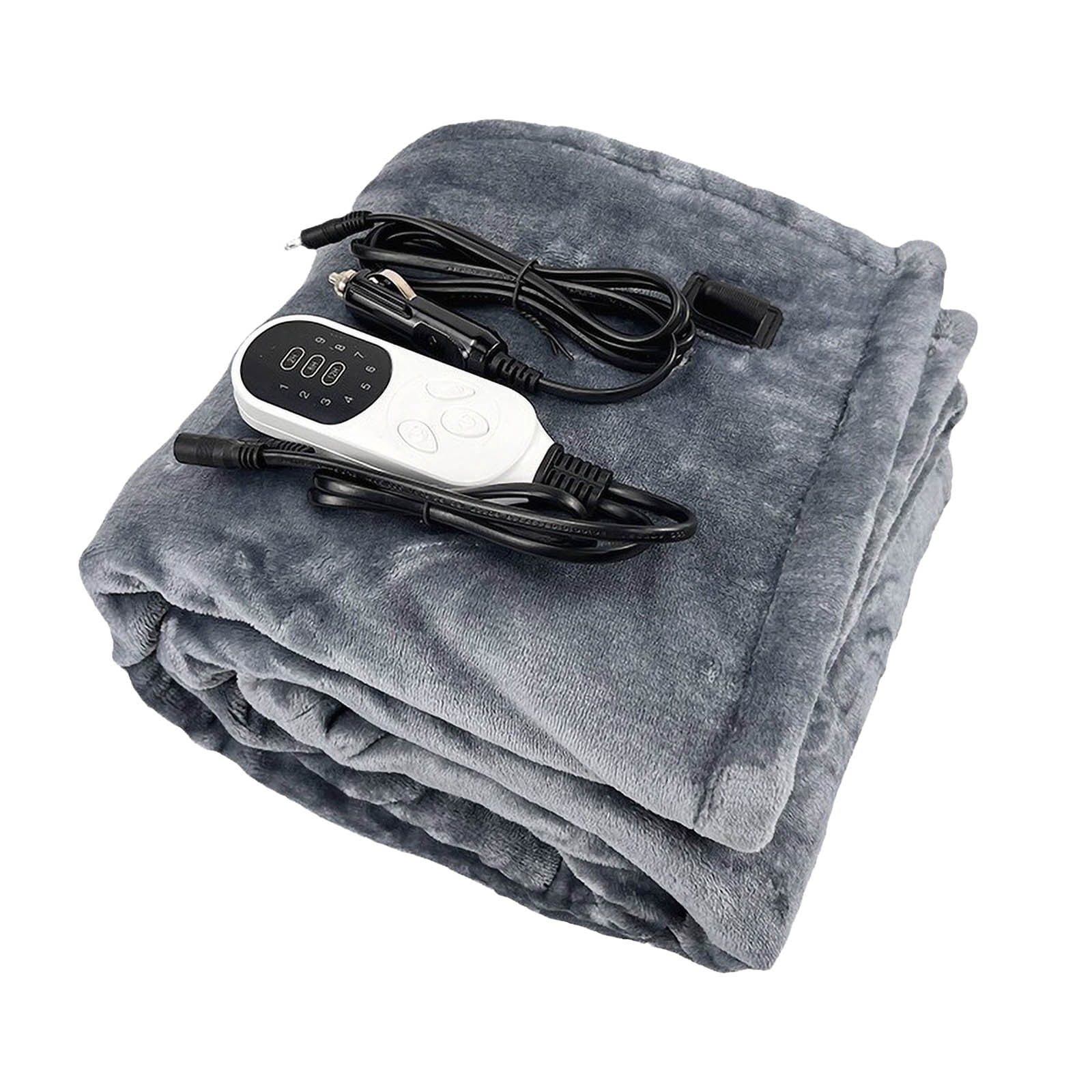 Ovzne 150×100Cm Car Home Heated Blanket – 9 Heat Levels,8-Hour Auto-Off,Etl-Certified Flannel Throw