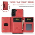 thumbnail image 3 of SaniMore Case for Samsung Galaxy S24 6.1" 2024, Retro PU Leather Case Soft TPU Inner Detachable Magnetic Folding Card Pocket Flip Kickstand Anti-drop Shockproof Protectiive Case For Galaxy S24, Red, 3 of 11