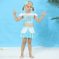thumbnail image 5 of Girls Princess Swimsuit Bathing Suits Girl Ruffled Tankini Bikini Two Piece Swimwear Beachwear, 5 of 6
