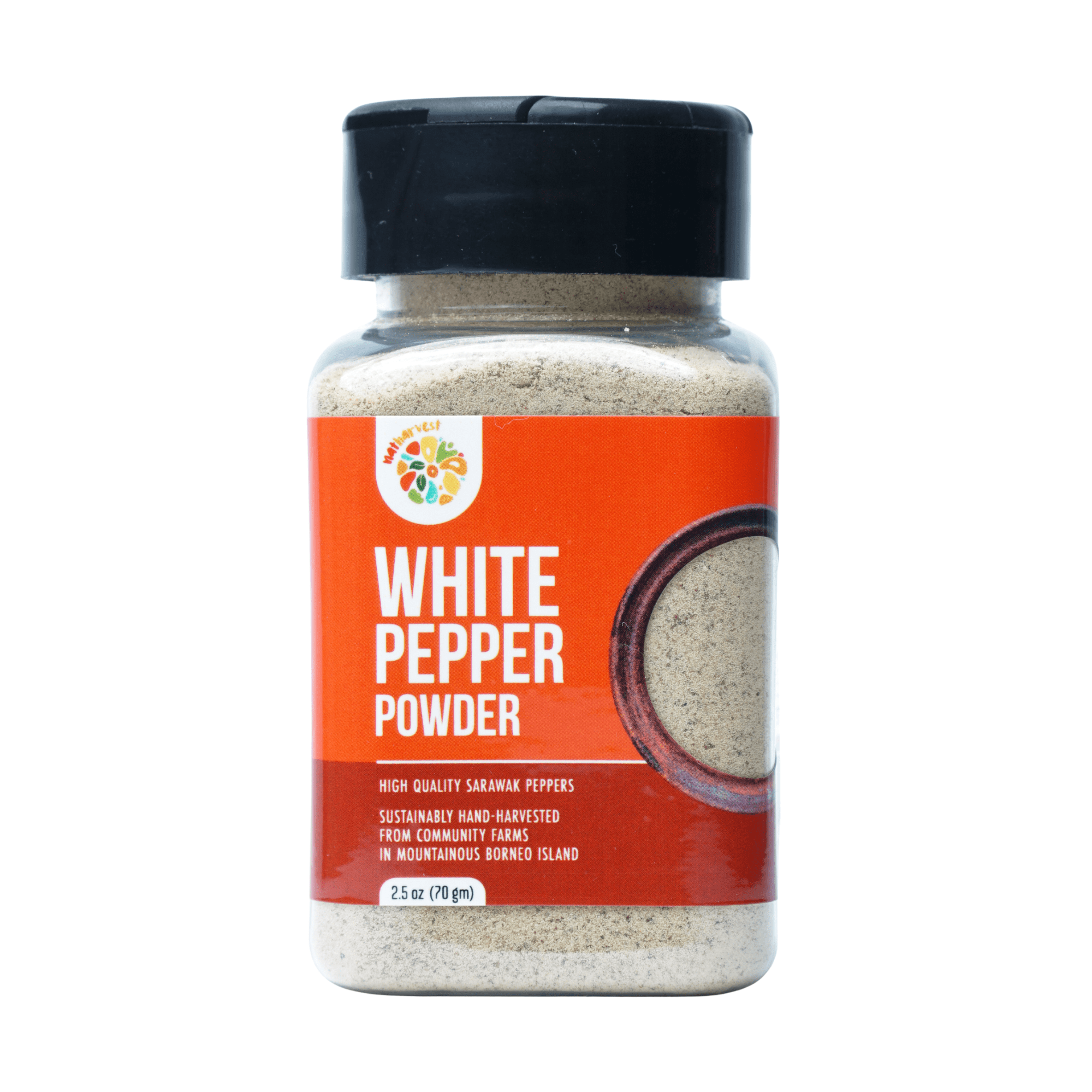 Natharvest Sarawak White Pepper Powder, 2.5 oz (70 gm), gourmet pepper