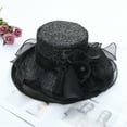 thumbnail image 2 of Outfmvch derby hats for women 2026 organza hat large hats for women fashion hats high tea hat Shower Hat garden party hat elegant hats for women spring hat Z5 Black One Size, 2 of 4
