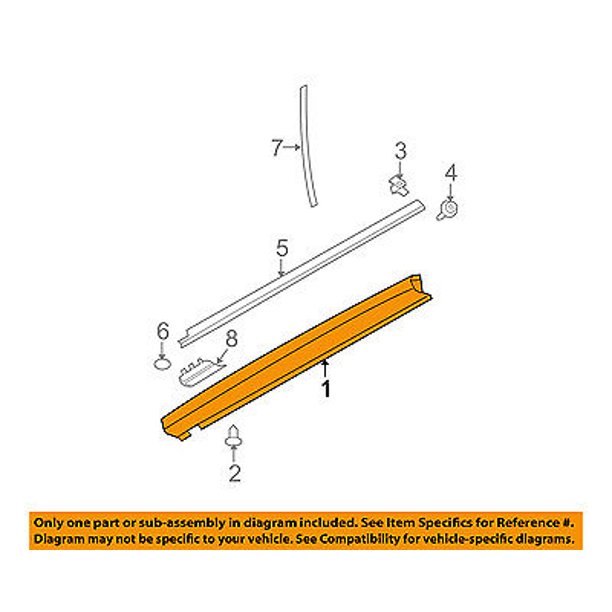 Dodge CHRYSLER OEM Caliber ExteriorRocker Panel Molding Trim Left