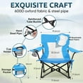 thumbnail image 4 of Folding Beach Chair Set of 3, Foldable Blue Camping Chairs & Grey Table for Outside, Low Beach Chair Portable for Adults Fishing, Picnic, Outdoor BBQ, Travel, Sports, Cup Holder & Storage Bag, 4 of 16