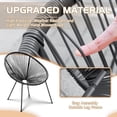thumbnail image 4 of Devoko 5 Pieces Patio Conversation Set Acapulco Chair PE Rattan Furniture Outdoor Indoor Woven Rope Chair Set with Coffee Table, Black, 4 of 7