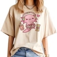 thumbnail image 2 of Camisetas Axolotl para mujer, ropa de calle de diseñador, ropa de manga japonesa para mujer, 2 of 4