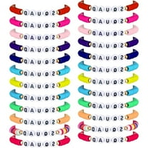 24 Pcs DIY Friendship Bracelets Bulk, Mixed Colors Soft Bead Bracelets for Stacking, Adjustable Word Jewelry for Women, Daily Wear Festival Accessories