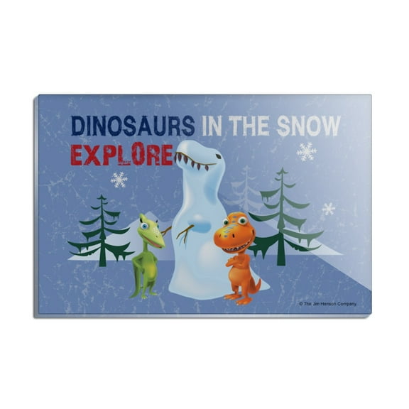 Dinosaur Train in the Snow Explore Buddy Tiny Rectangle Acrylic Fridge Refrigerator Magnet