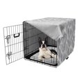 thumbnail image 5 of Muted Colors Dog Crate Cover, Pattern of High Detailed Leaf Silhouettes with Dots and Stripes, Easy to Use Pet Kennel Cover Small Dogs Puppies Kittens, 7 Sizes, Dark Grey and Pale Taupe, by Ambesonne, 5 of 6