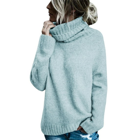 Sherrylily Fall Winter Women Sweaters Casual Turtleneck Long Sleeve Soft Knitted Pullover