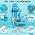 thumbnail image 5 of Gaming Chair with Bluetooth Speaker, Ergonomic Massage Racing Chair with RGB Lights, Footrest and Lumbar Support, High Back Office Chair,  Heavy Duty Design Gaming Computer Chair, 5 of 7